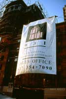 931 Massachusetts Avenue flag used during construction part of the branding designs made by CRA