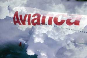 Avianca ingenious graphic Logo on a plane in the air