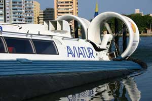 Aviatur Graphic logo on a boat