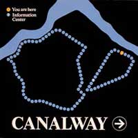 Zoom on Canalway map part of the sign system in Boot Mills Complex | CRA sign system design and consulting services