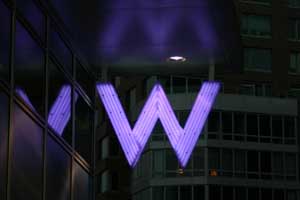 W signage part of W Hotel branding and visual identity | CRA Graphic Design
