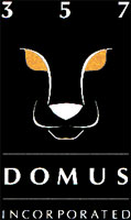 Black logo part of CRA branding design for 357 Domus