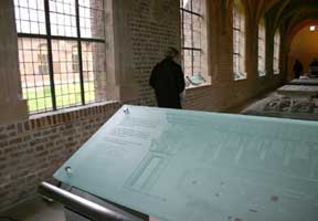 Museum Exhibit Design from Coco Raynes Associates, Inc. in Musee De La Chartreuse, Douai. Picture 5: A tactile information plaque attached to a Raynes Rail - Audio and Braille Rail is part of the museography