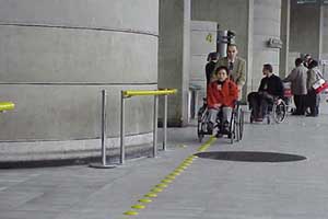 Tacdots tactile paving (flooring) solution in the Charles de Gaulles Airport. An innovation in accessibility!