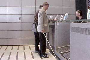 Another type of tactile paving (flooring) in use in the Charles de Gaulle airport in another application of accessibility