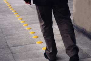 Accessible technology in Airport. The tactile paving (flooring) help visually impaired evolve in the airport