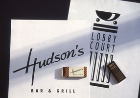 Menus and match boxes part of the ITT Sheraton Hotel branding and visual identity program | CRA Graphic Design